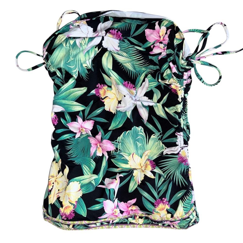 Tommy‎ Bahama Womens Small Orchid Garden Bandini Black Floral NWT